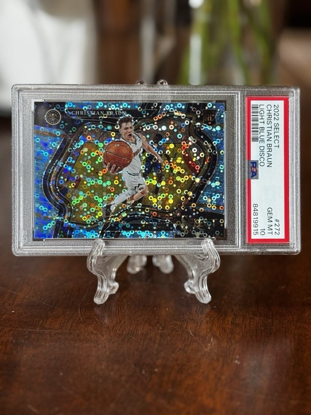 2022 Select Christian Braun RC Elephant Prizm Courtside Rookie SSP PSA 10